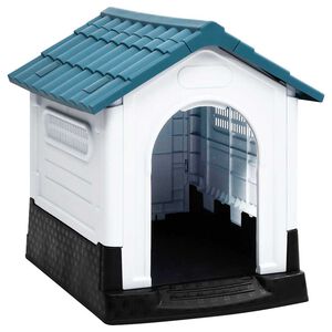 vidaXL Hondenhok 57x68x66 cm polypropeen blauw