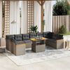 vidaXL 11-delige Loungeset met kussens poly rattan grijs