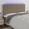 vidaXL Hoofdbord LED 180x5x118/128 cm stof taupe
