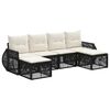 vidaXL Tuinbankenset 6 st Zwart en Cream Wit poly rattan