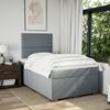 vidaXL Boxspring met matras stof lichtgrijs 120x200 cm