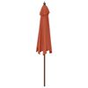 vidaXL Parasol met houten paal 299x240 cm terracottakleurig