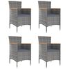 vidaXL Tuinstoelen 4 st poly rattan grijs