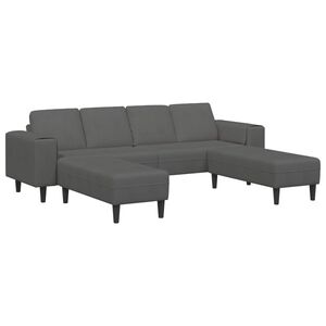 vidaXL Bank Donkergrijs 250 x 188 x 76 cm Katoen Stof