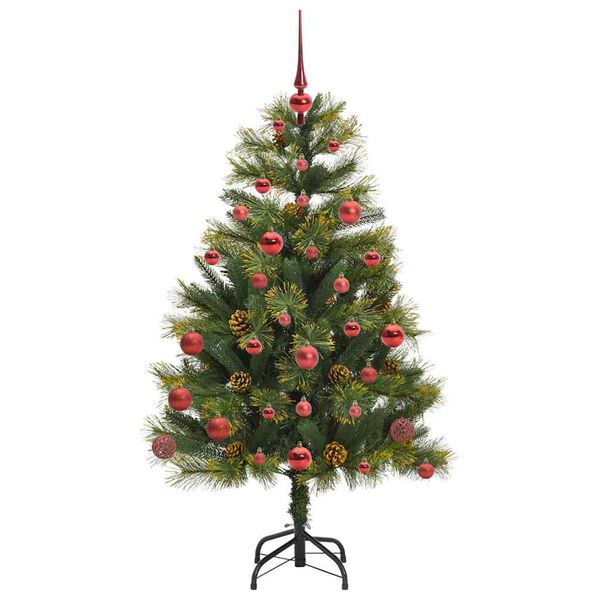 vidaXL Kunstmatige Scharnier Kerstboom met Cones Groen 150 cm
