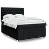 vidaXL Boxspring met matras stof zwart 140x190 cm