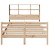 vidaXL Bed met boekenkast zonder matras massief grenenhout 140x200 cm