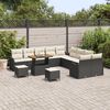 vidaXL Tuin Sofa Set met kussen met opslag 13 pcs Zwart en Cr&egrave;me