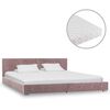 vidaXL Bed met matras fluweel roze 180x200 cm