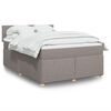 vidaXL Boxspring met matras stof taupe 140x200 cm