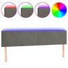 vidaXL Hoofdbord LED 160x5x78/88 cm fluweel donkergrijs
