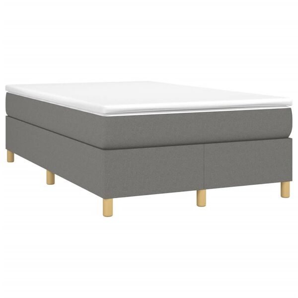 vidaXL Boxspring bed 120x200 cm stof donkergrijs