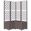 vidaXL Plantenbak met latwerk 80x80x136 cm polypropeen bruin