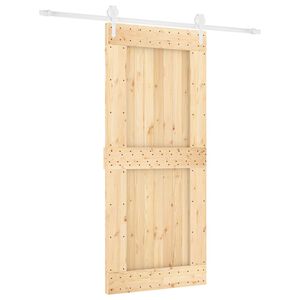 vidaXL Schuifdeur 90 x 210 cm Massief Grenenhout (Niet-Behandeld)