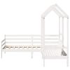 vidaXL Kinderbed met huisje en bankje massief grenenhout wit 90x200 cm