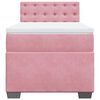 vidaXL Boxspring met matras fluweel roze 90x200 cm
