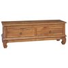 vidaXL TV-standaard met lade Naturel 110 x 35 x 40 cm Massief Teakhout