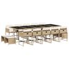 vidaXL 15-delige Tuinset met kussens poly rattan beige