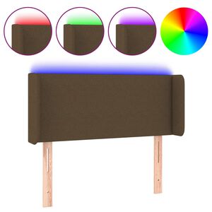vidaXL Hoofdbord LED 83x16x78/88 cm stof donkerbruin