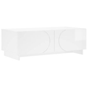 vidaXL Salontafel Hoogglans Wit 102 x 50,5 x 35 cm Bewerkt hout