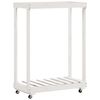 vidaXL Houtblokhouder met wielen 76,5x40x108 cm massief grenenhout wit