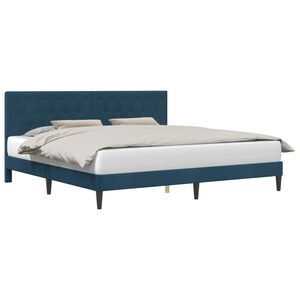 vidaXL Bedframe met hoofdeinde Blauw 200 x 200 cm Fluweel