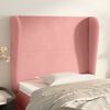 vidaXL Hoofdbord met randen 103x23x118/128 cm fluweel roze