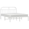 vidaXL Bedframe met hoofdbord metaal wit 180x200 cm