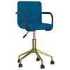 vidaXL Eetkamerstoelen draaibaar 4 st fluweel blauw