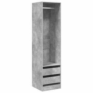 vidaXL Kledingkast met lades 50x50x200 cm bewerkt hout betongrijs