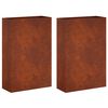 vidaXL Plantenbak 2 st Roestkleurig 40 x 20 x 75 cm weervast staal
