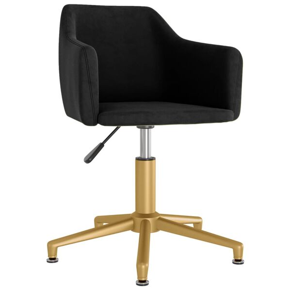 vidaXL Eetkamerstoel draaibaar fluweel zwart