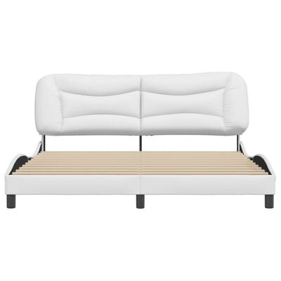 vidaXL Bedframe met hoofdbord kunstleer wit 180x200 cm