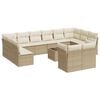 vidaXL 13-delige Loungeset met kussens poly rattan beige