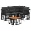 vidaXL Buiten bankenset 5 st Zwart en Donkergrijs Polyester