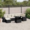 vidaXL 8-delige Loungeset met kussens poly rattan zwart