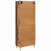 vidaXL Hoge kast met lade Oud Hout 69,5 x 34 x 180 cm Bewerkt hout