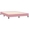 vidaXL Boxspring met matras en LED fluweel roze 160x210 cm