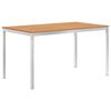 vidaXL Tuintafel 140x80x75 cm massief teakhout en roestvrij staal