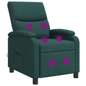 vidaXL Massage Recliner Donkergroen Stof