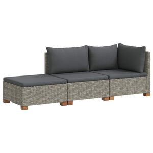 vidaXL 3 st Rieten Loungeset met Kussens GENDT Natuurlijk rattan