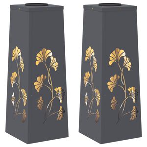 vidaXL Solar LED Pad Licht 2 pcs Antraciet Koudgewalst staal