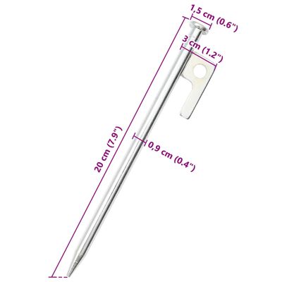 vidaXL Tentharingen 24 st 9 mm 20 cm gegalvaniseerd staal