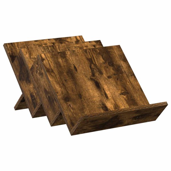 vidaXL Tijdschrift Rek Gerookt eiken 53 x 40 x 28.5 cm Bewerkt hout