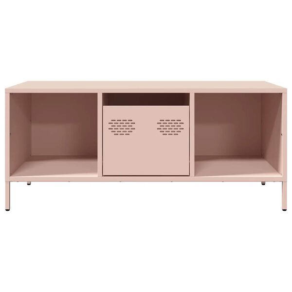vidaXL Salontafel 101,5x50x43,5 cm koudgewalst staal roze