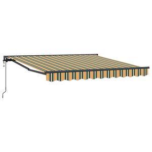 vidaXL Zijde Frame Groen en Geel 300 x 250 cm Polyester met PU-coating