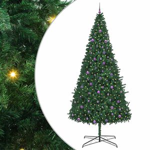 vidaXL Kerstboom met decoratieve slingerlichten Groen 400 cm PVC