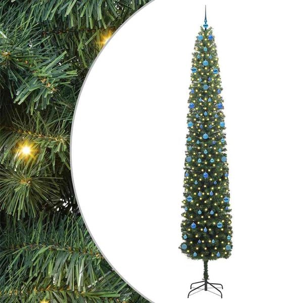 vidaXL Kunstkerstboom Groen 300 cm PVC en Staal en Kunststof