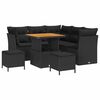 vidaXL Tuinbankenset 8 pcs Zwart poly rattan