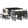 vidaXL 9-delige Tuinset poly rattan zwart